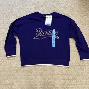 NFL Ravens Purple Crew Neck Sweater women’s L Football pullover sleepwear soft.